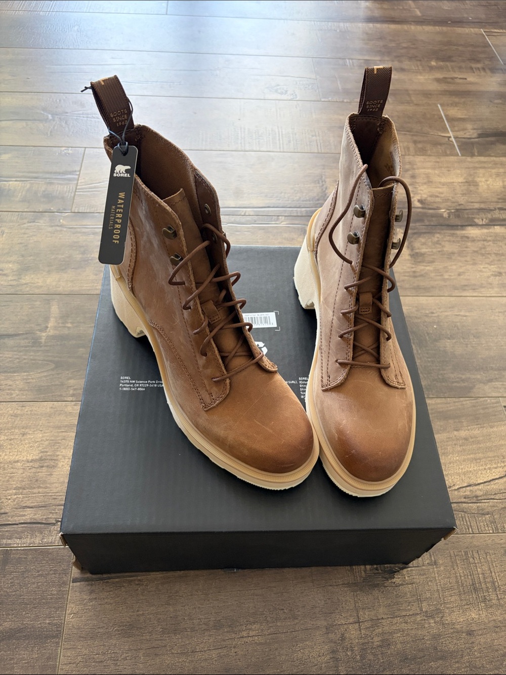 Sorel Hi-Line Brown Lace-Up Waterproof Boots